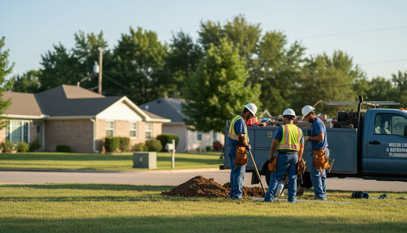 Residential water line and bathroom plumbing service in Buffalo, IA